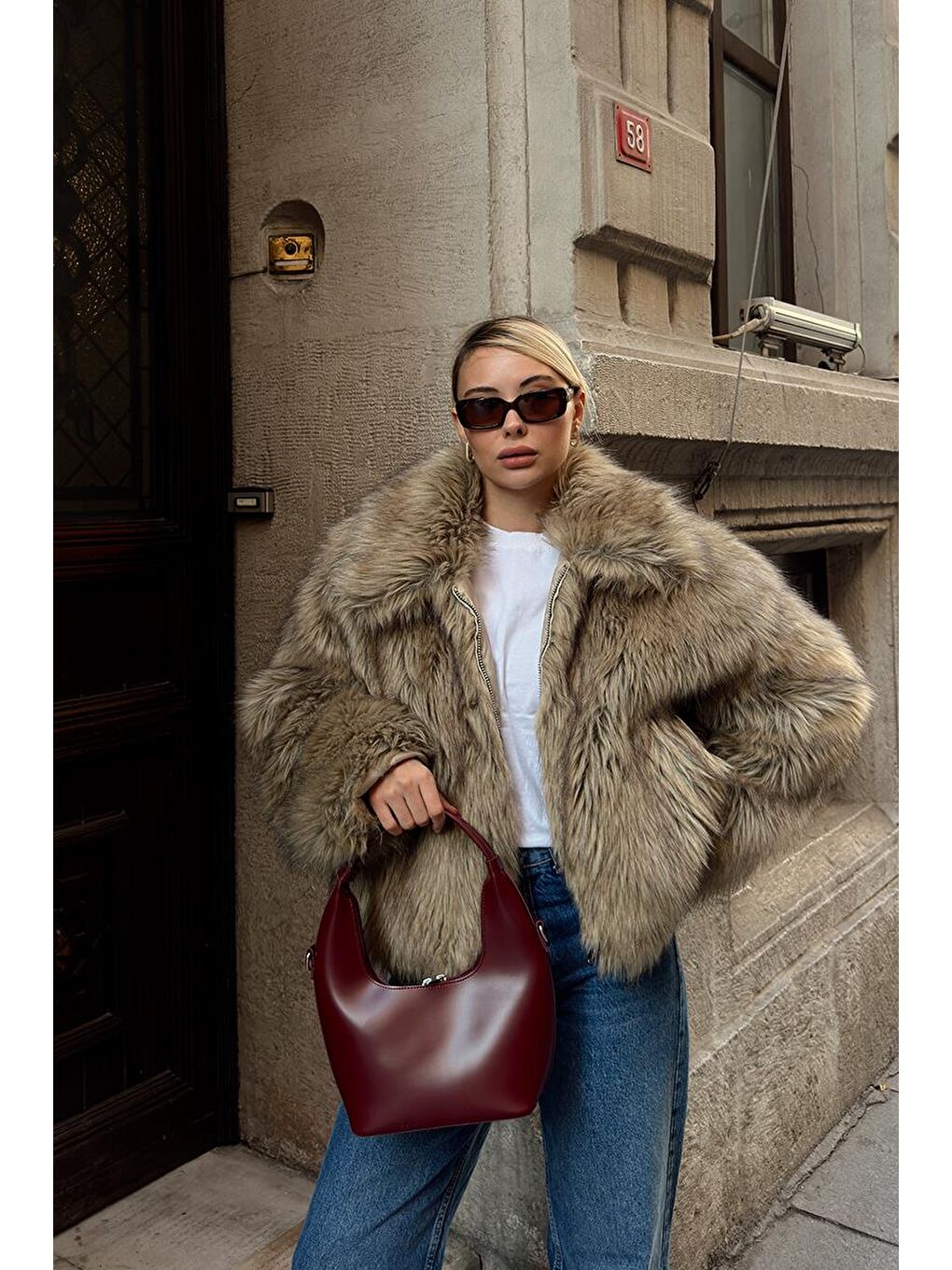 Docpe Bucket Çapraz Çanta Bordo-5