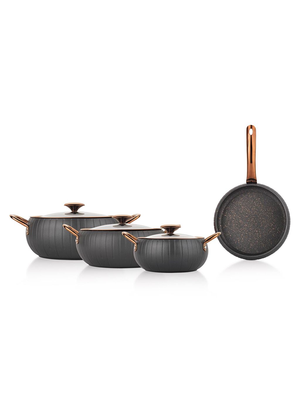 Gri Festa Tencere Seti 7 Parça-Füme