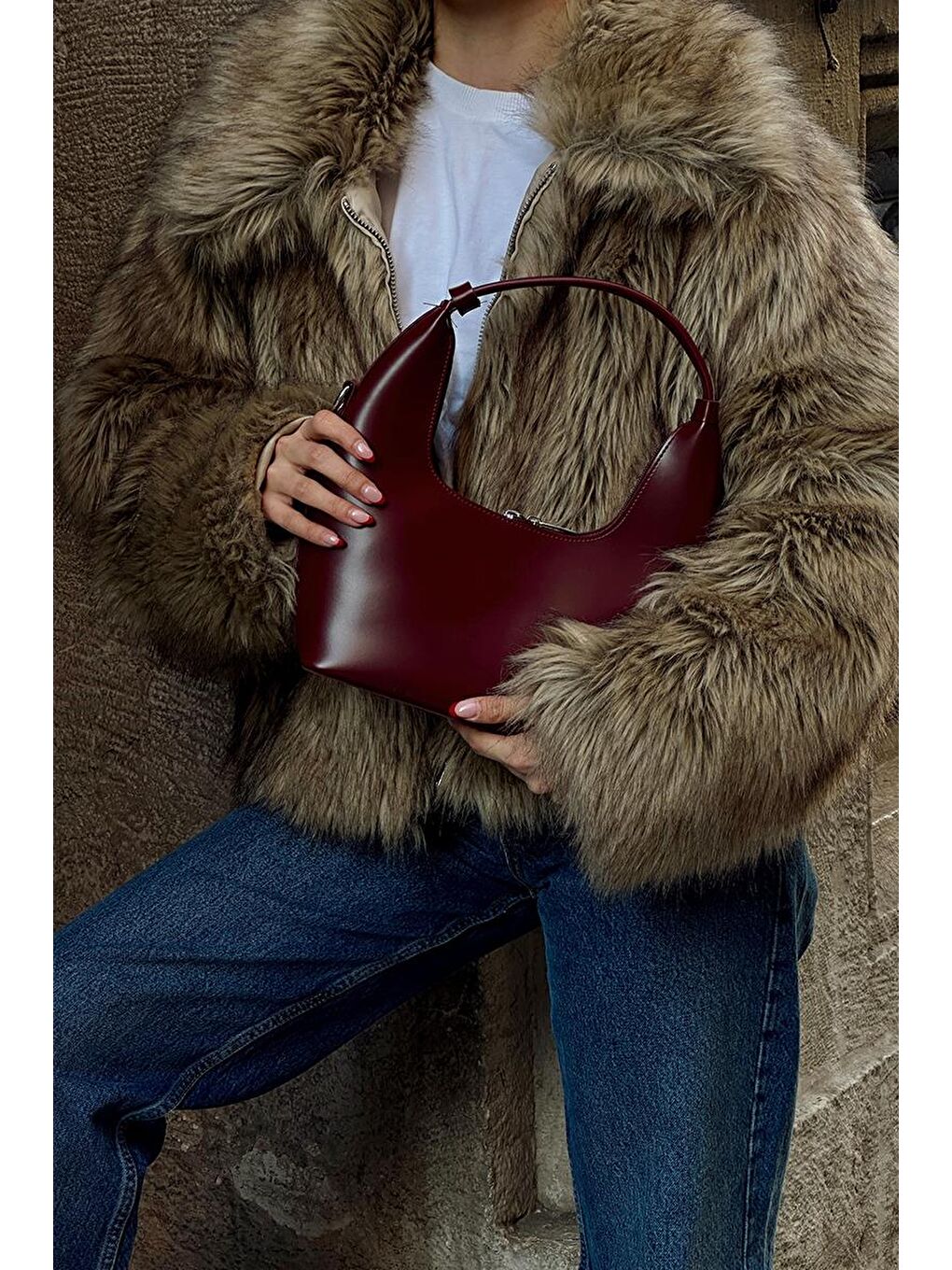 Docpe Bucket Çapraz Çanta Bordo-7