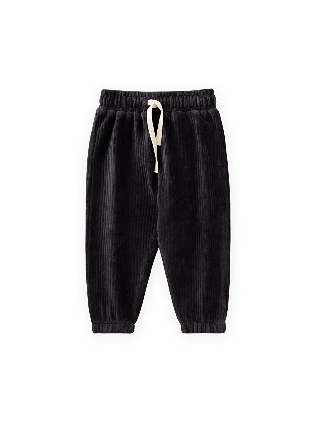 Siyah Kız Çocuk Kadife Jogger Pantolon