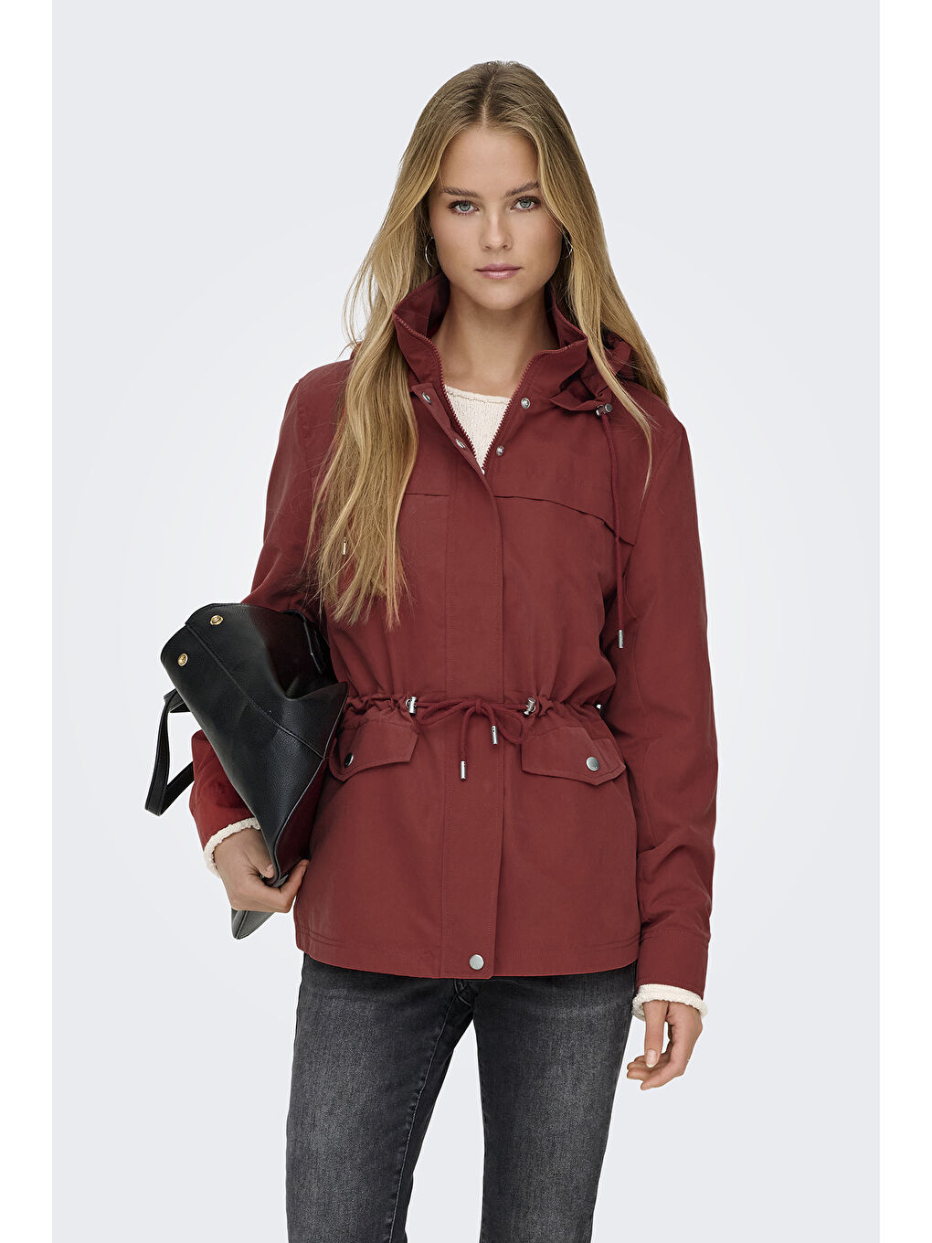 Mercan Onlnewstarline Regular Fit Kapüşonlu Cepli Mevsimlik Kadın Mont 15218612