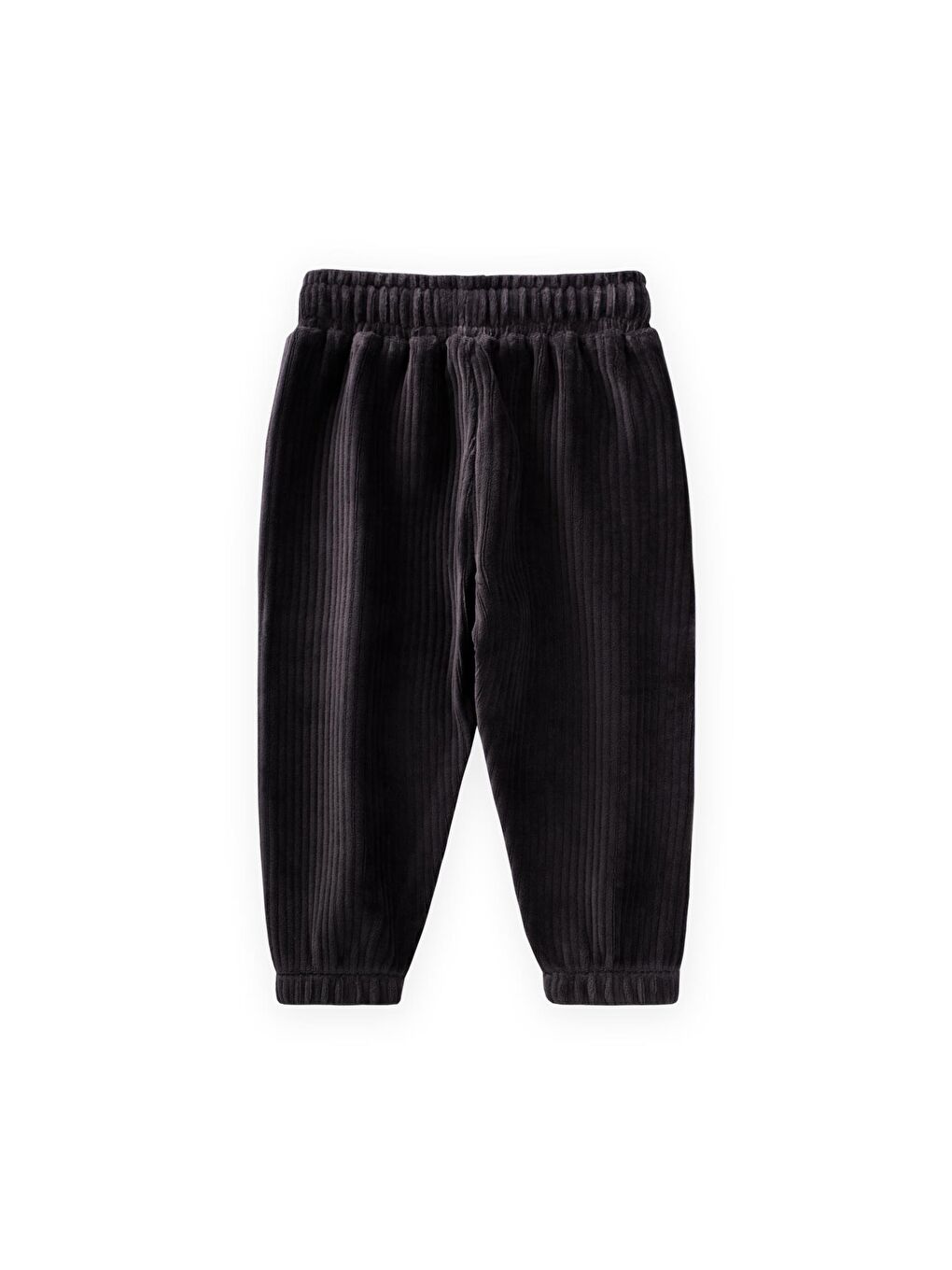 Siyah Kız Çocuk Kadife Jogger Pantolon-1