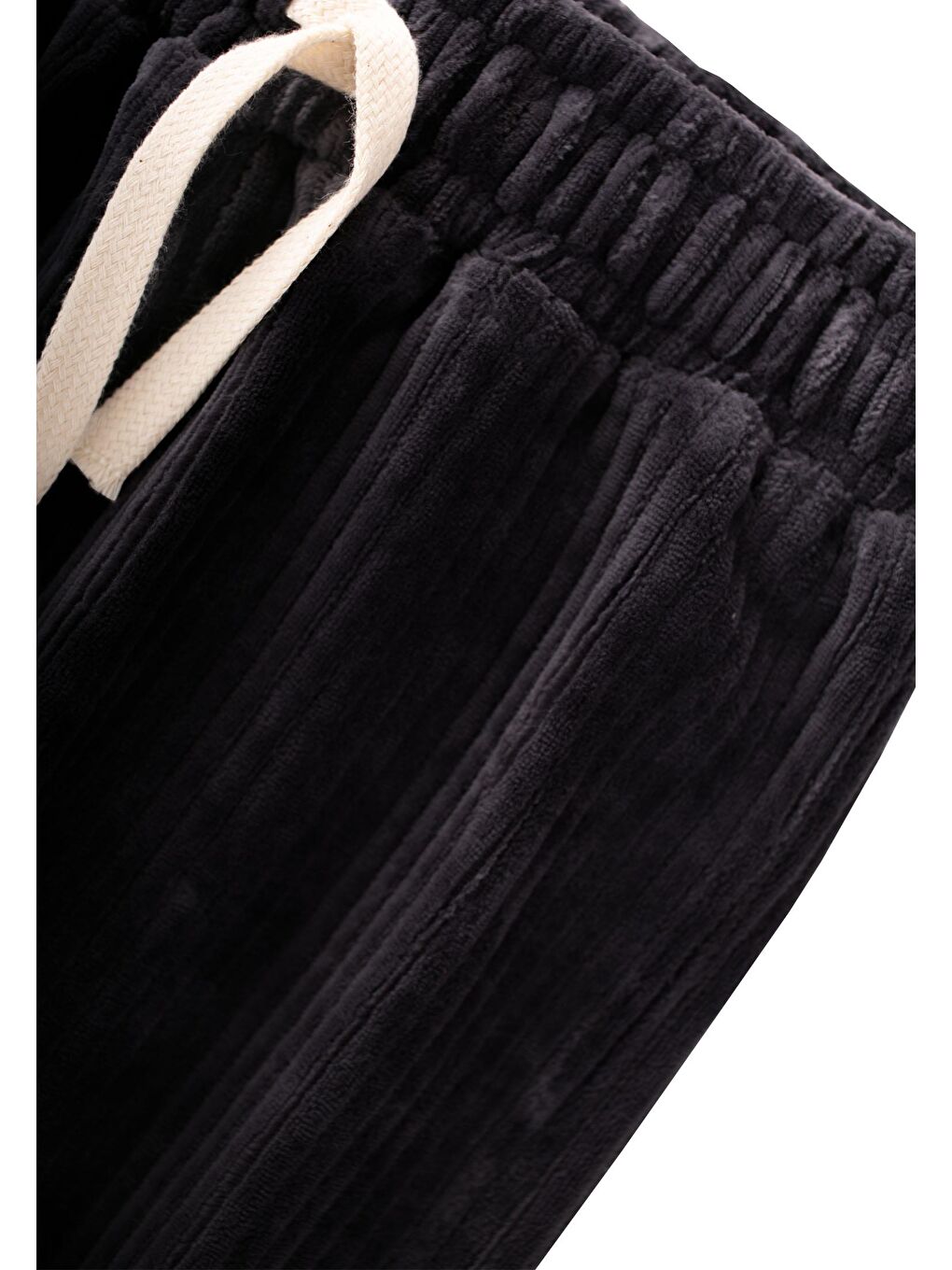 Siyah Kız Çocuk Kadife Jogger Pantolon-2