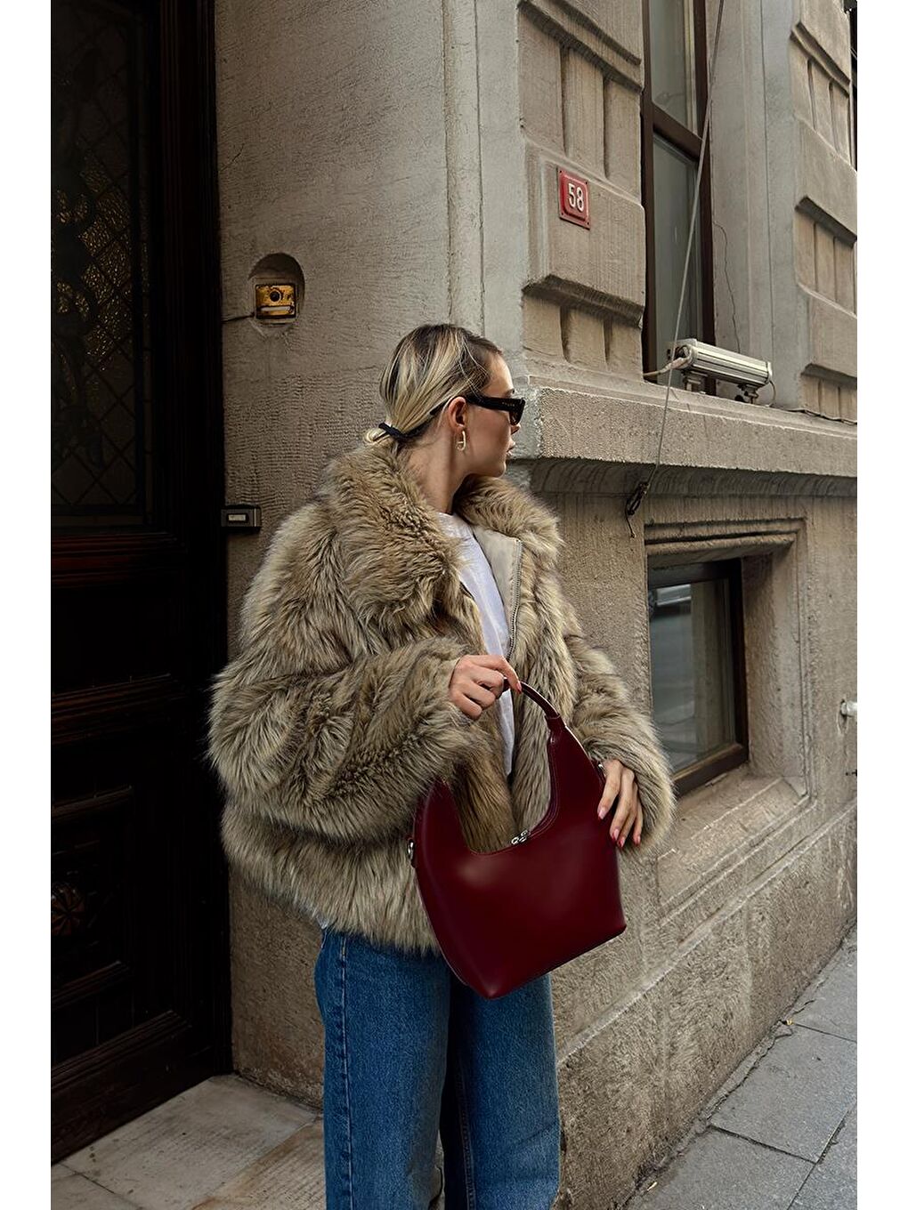 Docpe Bucket Çapraz Çanta Bordo-11