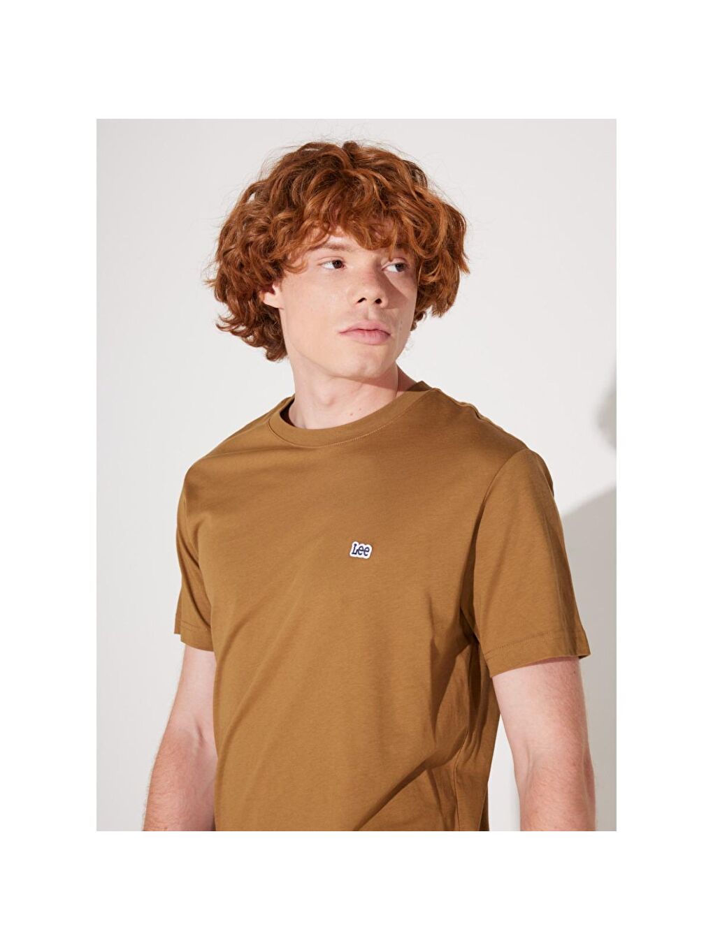 Erkek Kahverengi Yuvarlak Yaka Spor Tişört-2