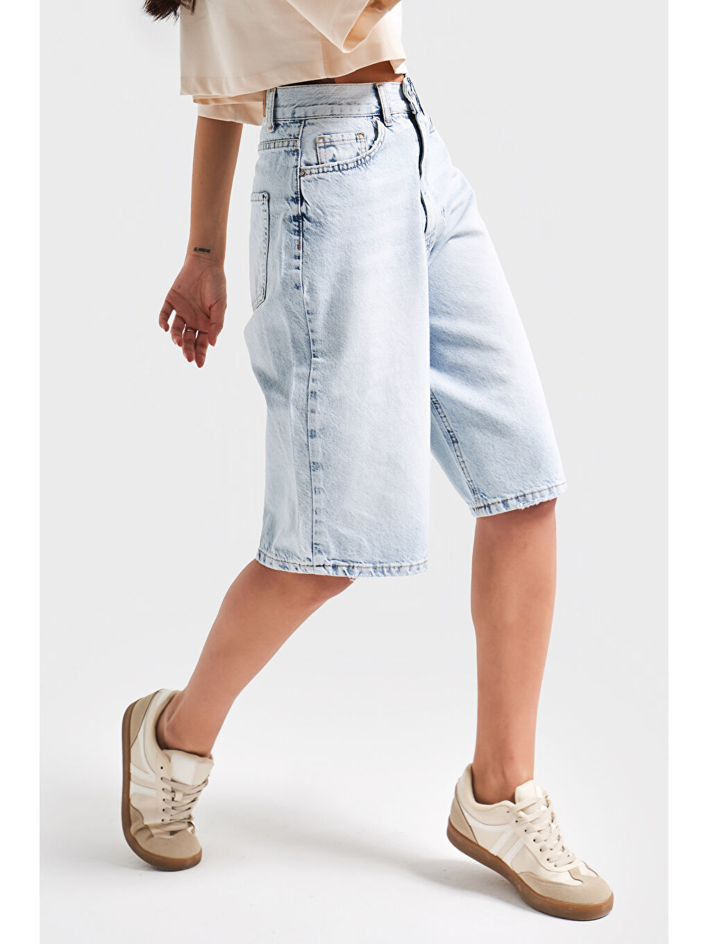 Mavi Kadın Snow Jean Rengi 4s5 3 Maxi Boy  100 Pamuk Denim Bermuda Şort