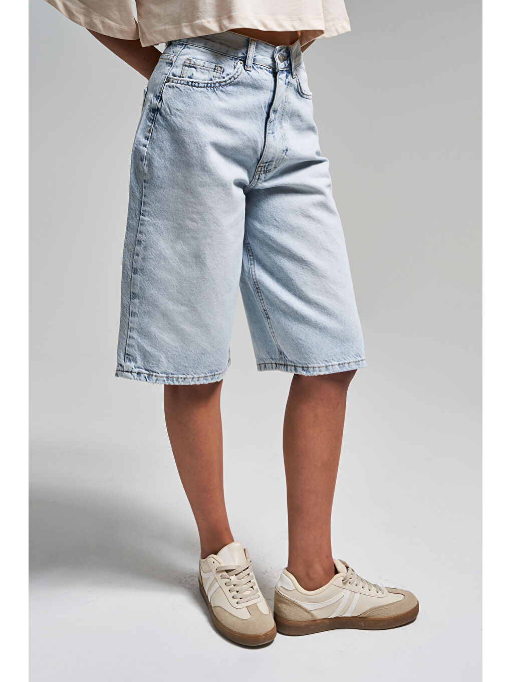 Mavi Kadın Snow Jean Rengi 4s5 3 Maxi Boy  100 Pamuk Denim Bermuda Şort-3