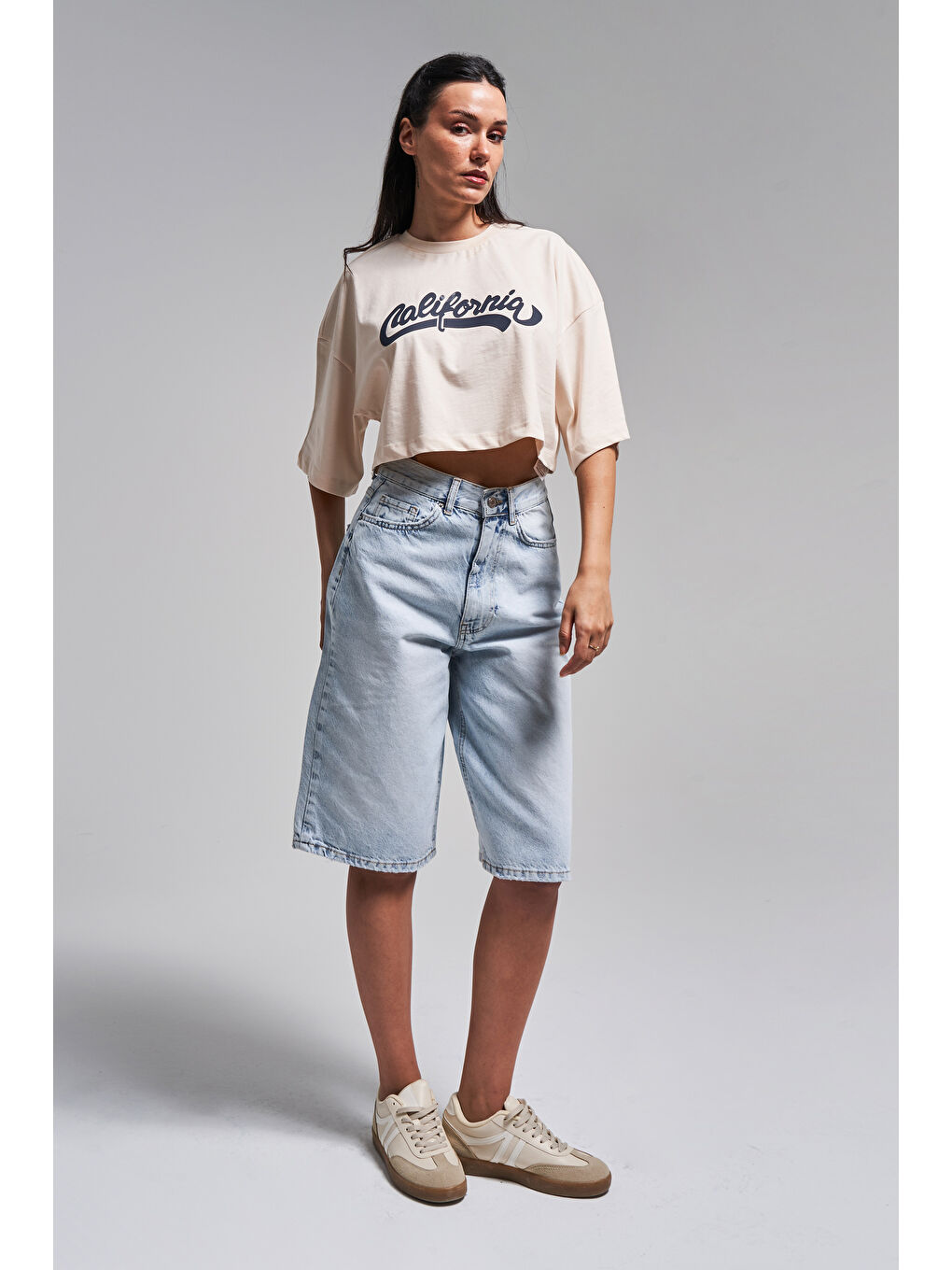 Mavi Kadın Snow Jean Rengi 4s5 3 Maxi Boy  100 Pamuk Denim Bermuda Şort-4