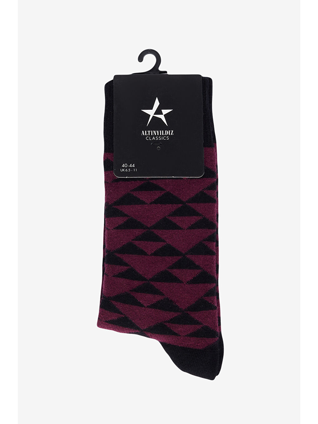 Erkek Bordo-Siyah Desenli Soket Çorap