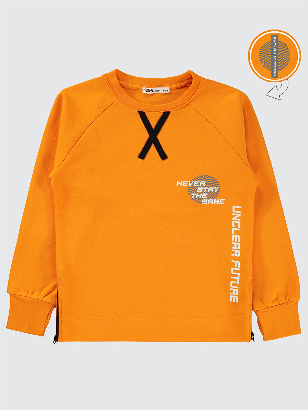 Civil Turuncu Boys Erkek Çocuk Sweatshirt 6-9 Yaş Açık Oranj