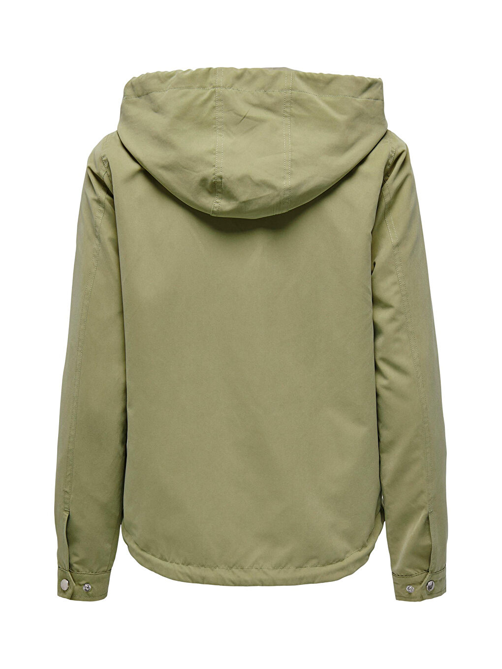 Yeşil Onlskylar Büzgülü Regular Fit Kapüşonlu Mevsimlik Kadın Mont 15218613-4