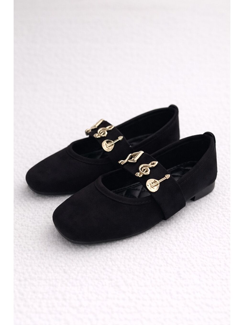 Siyah MELODY Kemerli Babet Günlük Kadın Ayakkabı Ev Babeti