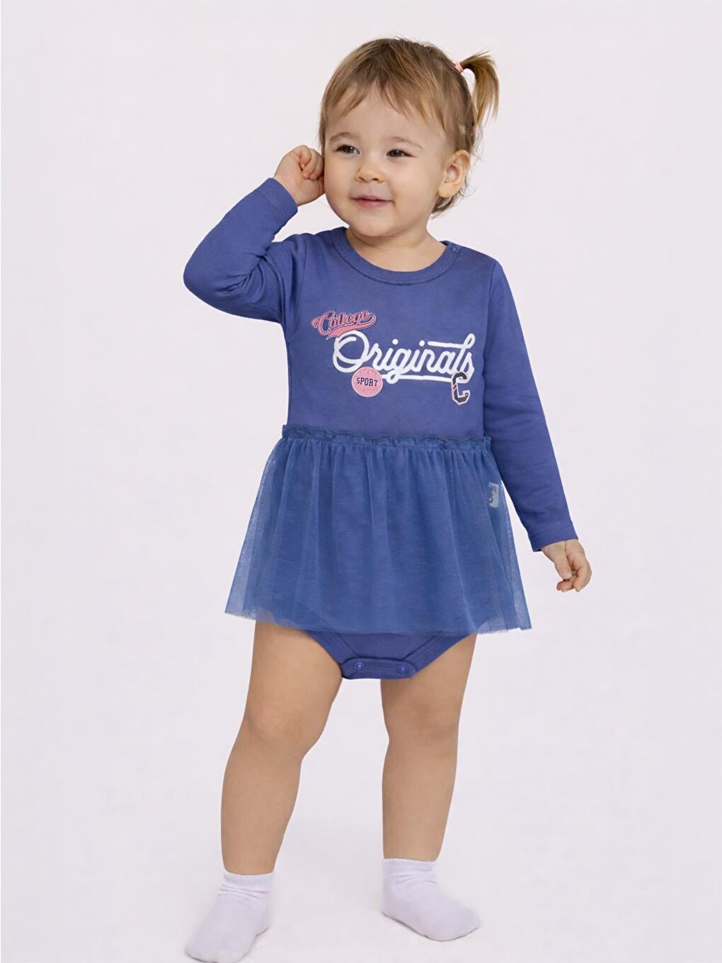 İndigo Baby Originals Baskılı 0-3 Yaş Çıtçıtlı Badi - Mavi