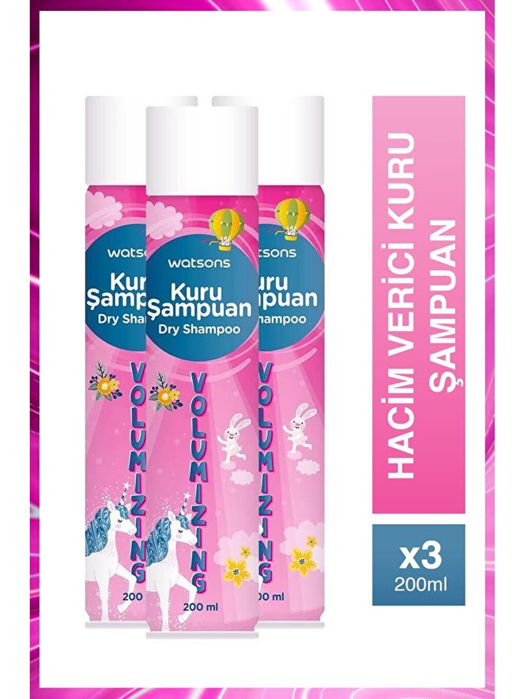 Watsons Hacim Verici Kuru Şampuan 200 ML 3 Adet