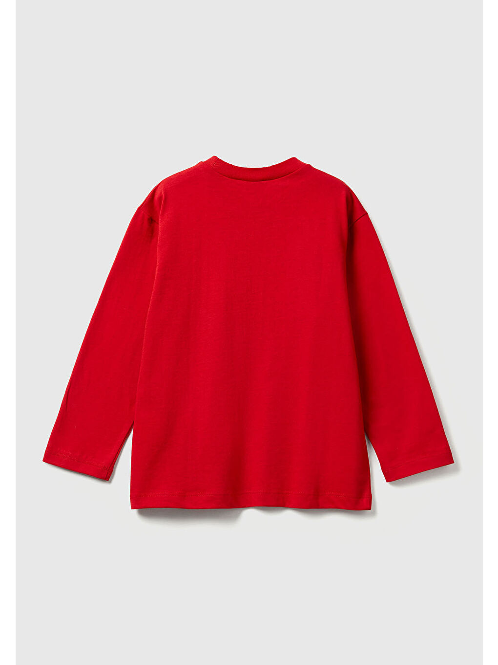 Erkek Çocuk Kırmızı Baskılı Relaxed Fit Jarse Uzun Kollu T-shirt-1