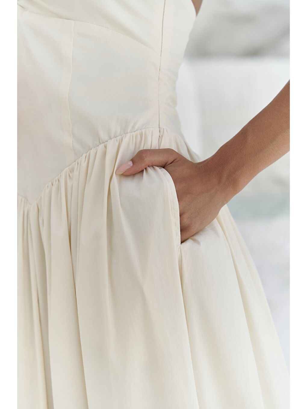 Hajar Askılı Sarı Uzun Elbise-7