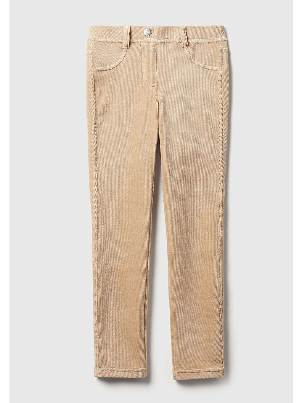 Kız Çocuk Bej Kadife Tayt