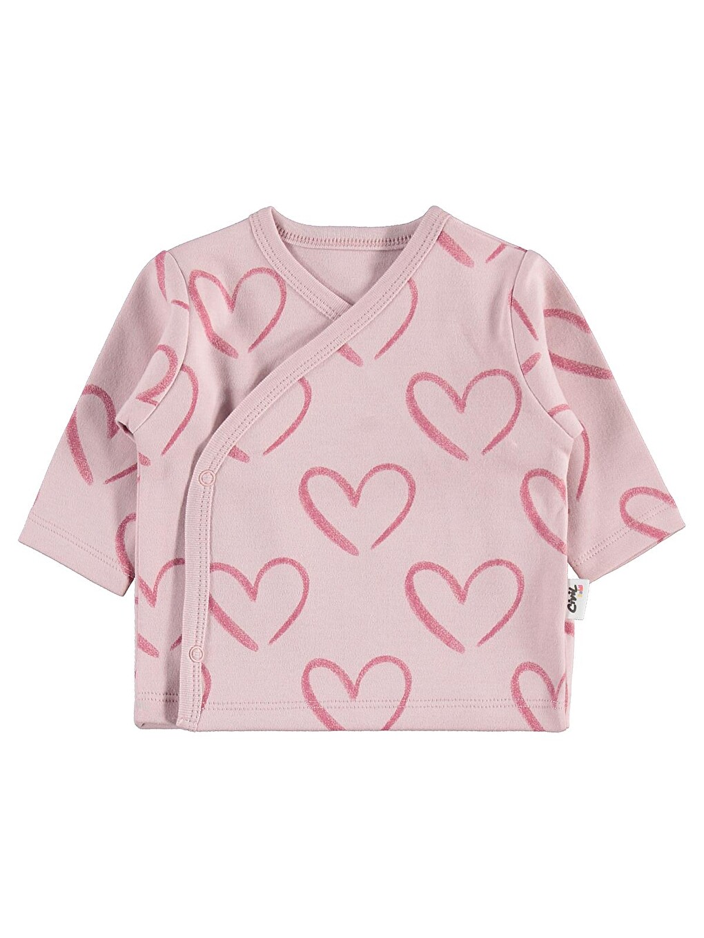 Baby Tramlı Kalp Empirme Zıbın Takımları - Pembe-1