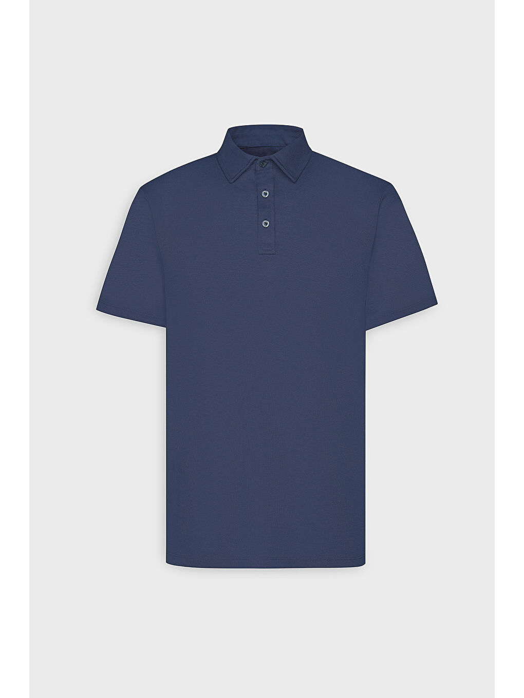 Erkek Lacivert Slim Fit Dar Kesim Polo Yaka Düz Casual Tişört-5