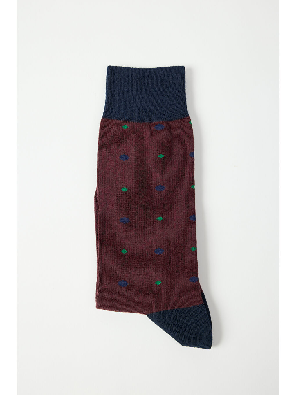 Erkek Bordo-Lacivert Desenli Soket Çorap