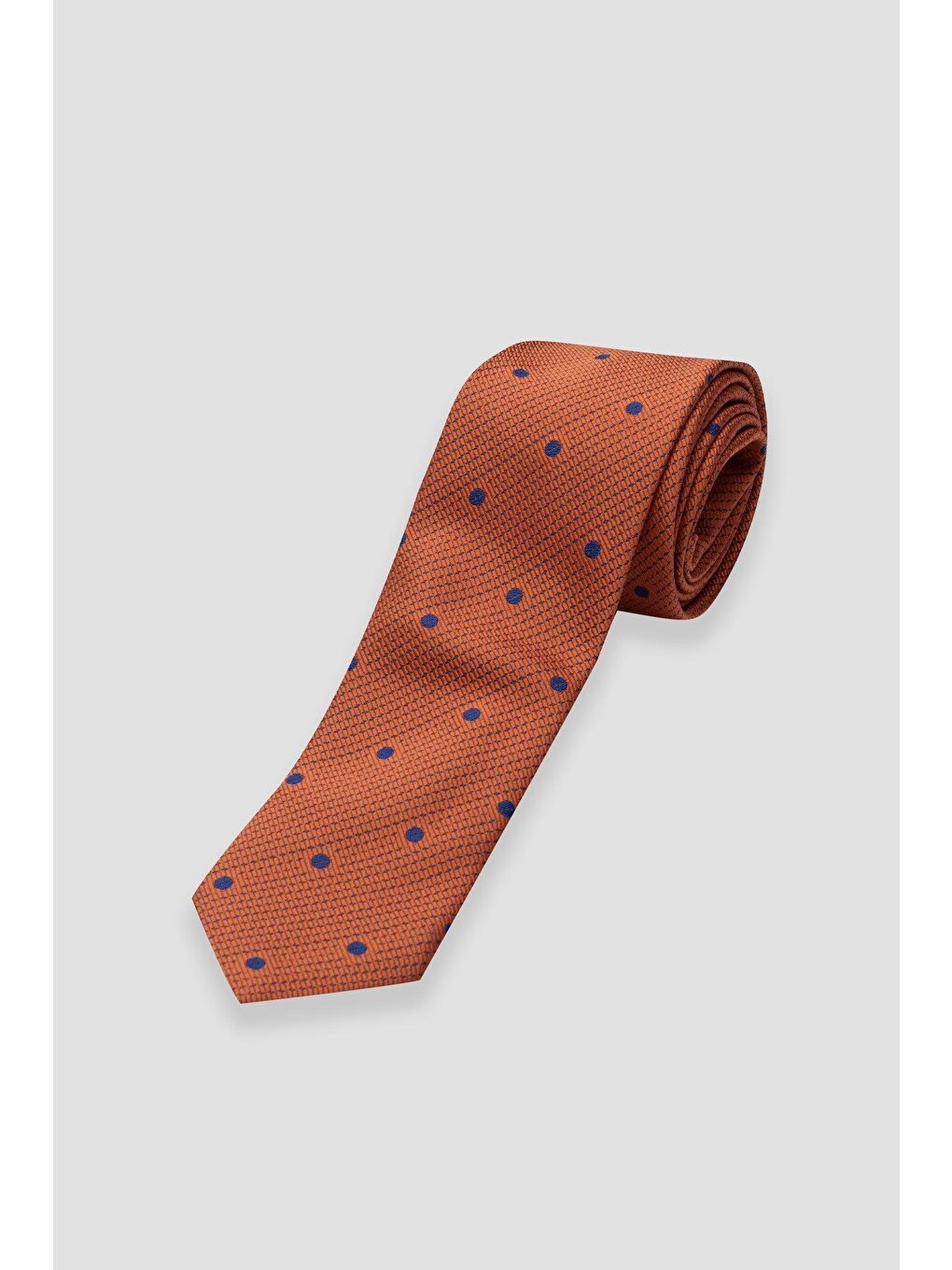 Kahverengi Kravat 8 Cm Mikrofiber Polyester Kiremit Erkek Desenli Kravat