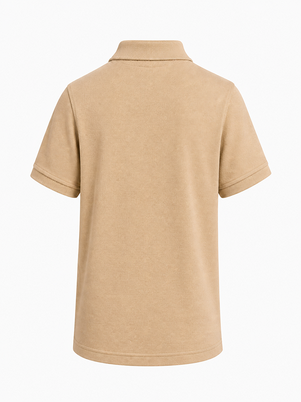 Bej Kids Polo Yaka Basic Kısa Kollu Unisex Çocuk Tişört-2