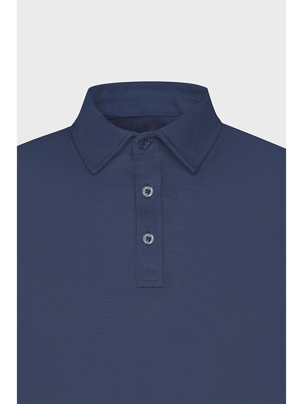 Erkek Lacivert Slim Fit Dar Kesim Polo Yaka Düz Casual Tişört-6