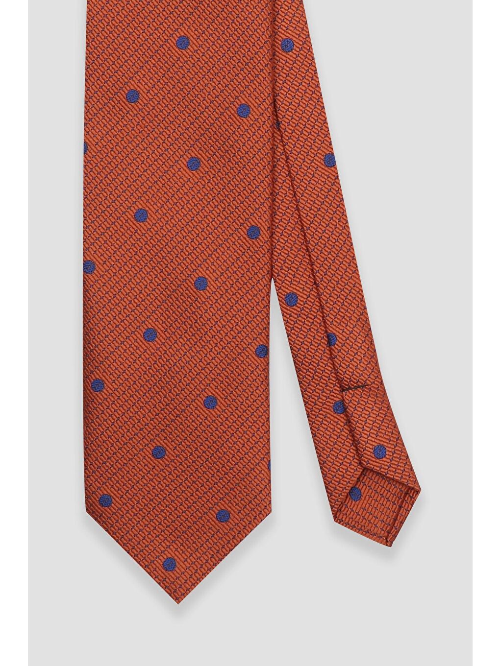 Kahverengi Kravat 8 Cm Mikrofiber Polyester Kiremit Erkek Desenli Kravat-1