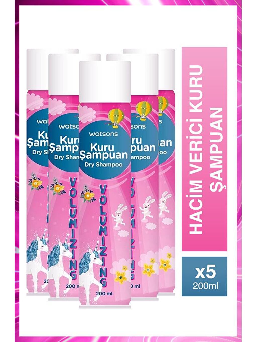 Watsons Açık Bej Hacim Verici Kuru Şampuan 200 ml 5 Adet