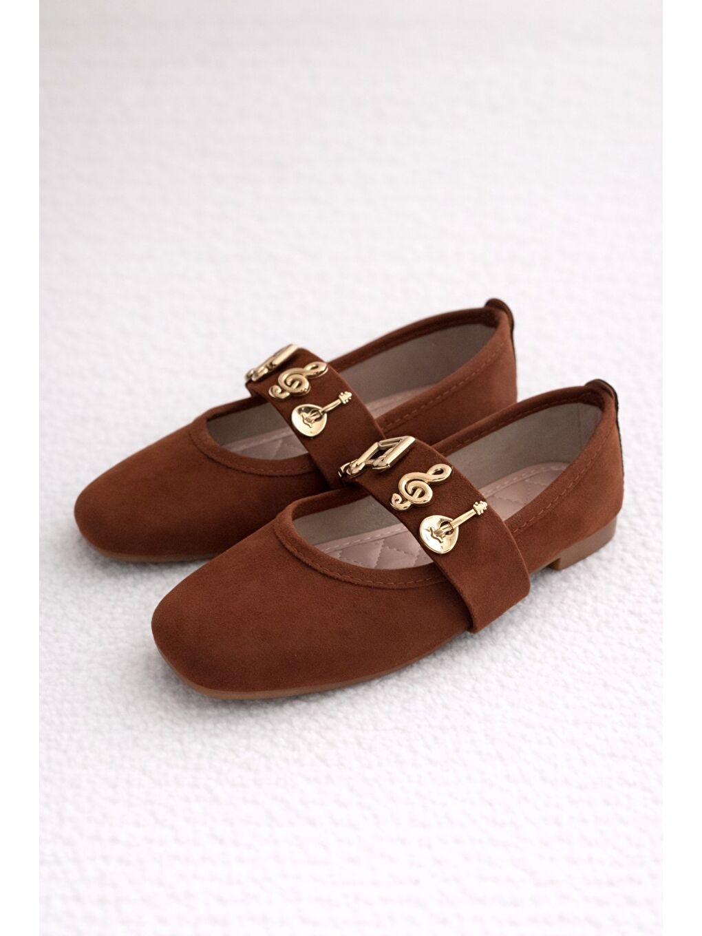 Kahverengi MELODY Kemerli Babet Günlük Kadın Ayakkabı Ev Babeti