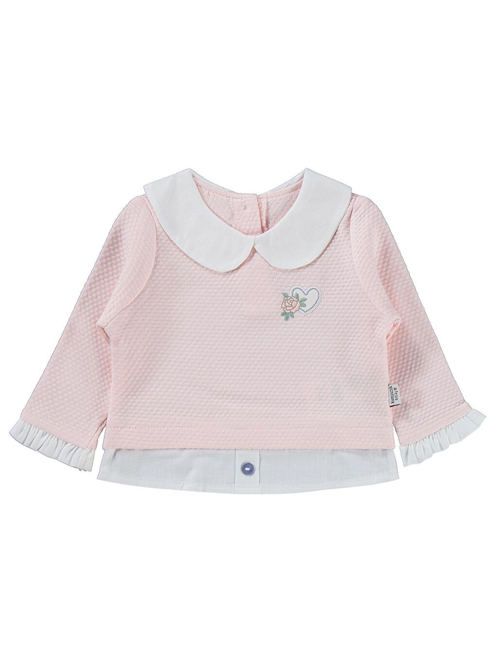 Pembe Kalp Nakışlı 2 Li Jean 6-18 Ay Takım-2