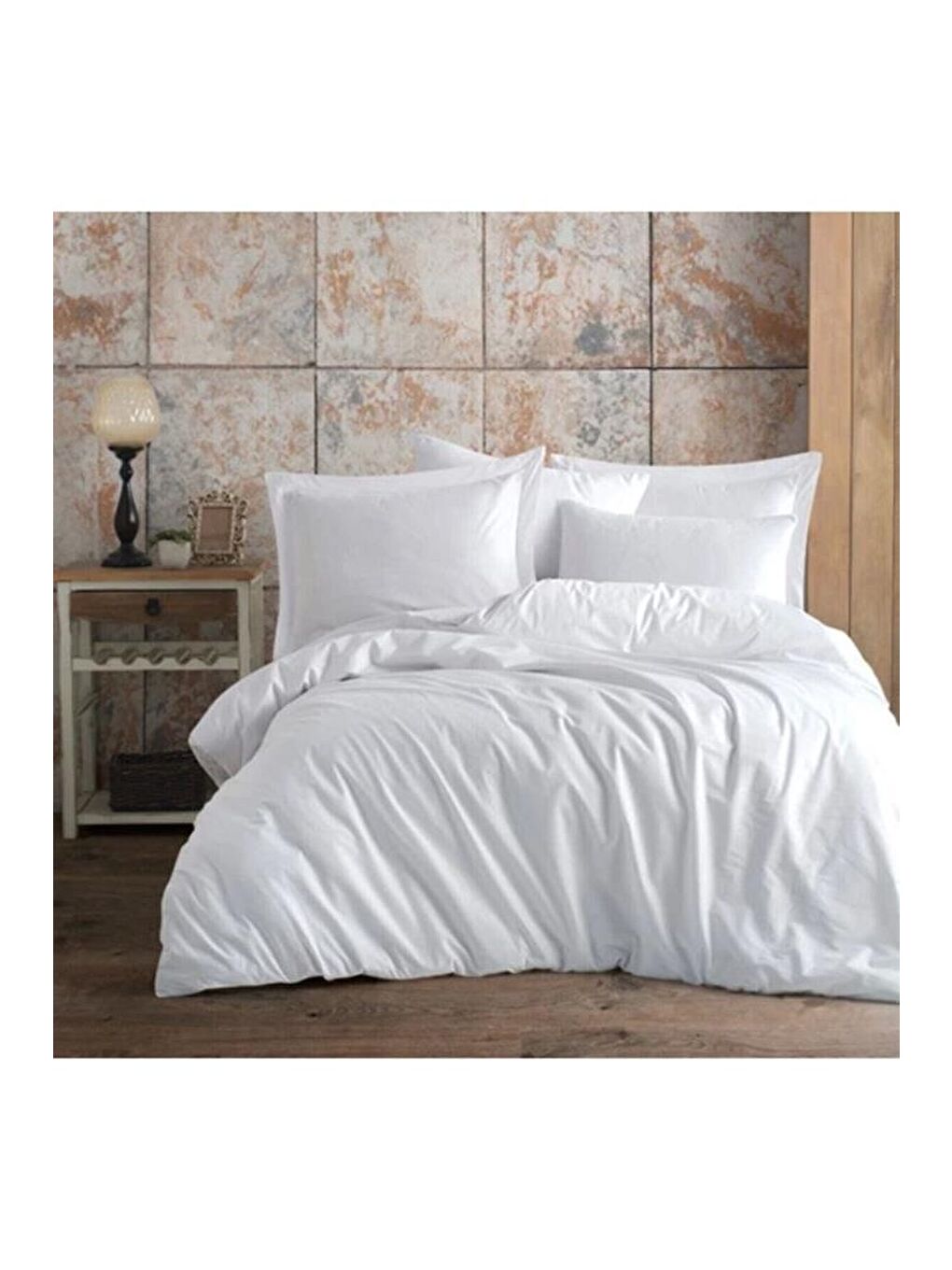 Oxford Pamuk Ranforce Çift kişilik Nevresim Takımı – Beyaz-1