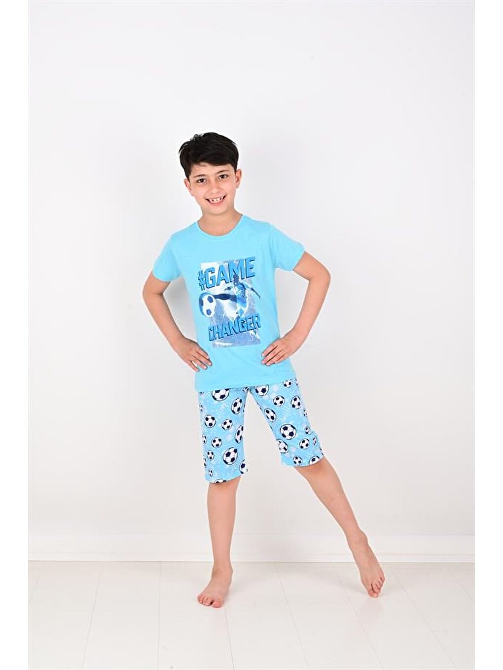 Erkek Çocuk Kısa Kollu Pijama Takımı Game Changer  Mavi-1