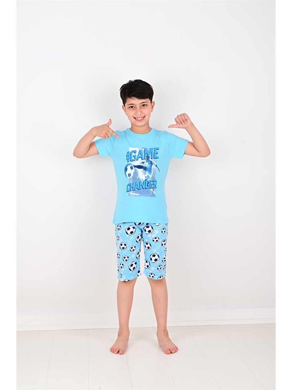 Erkek Çocuk Kısa Kollu Pijama Takımı Game Changer  Mavi-2