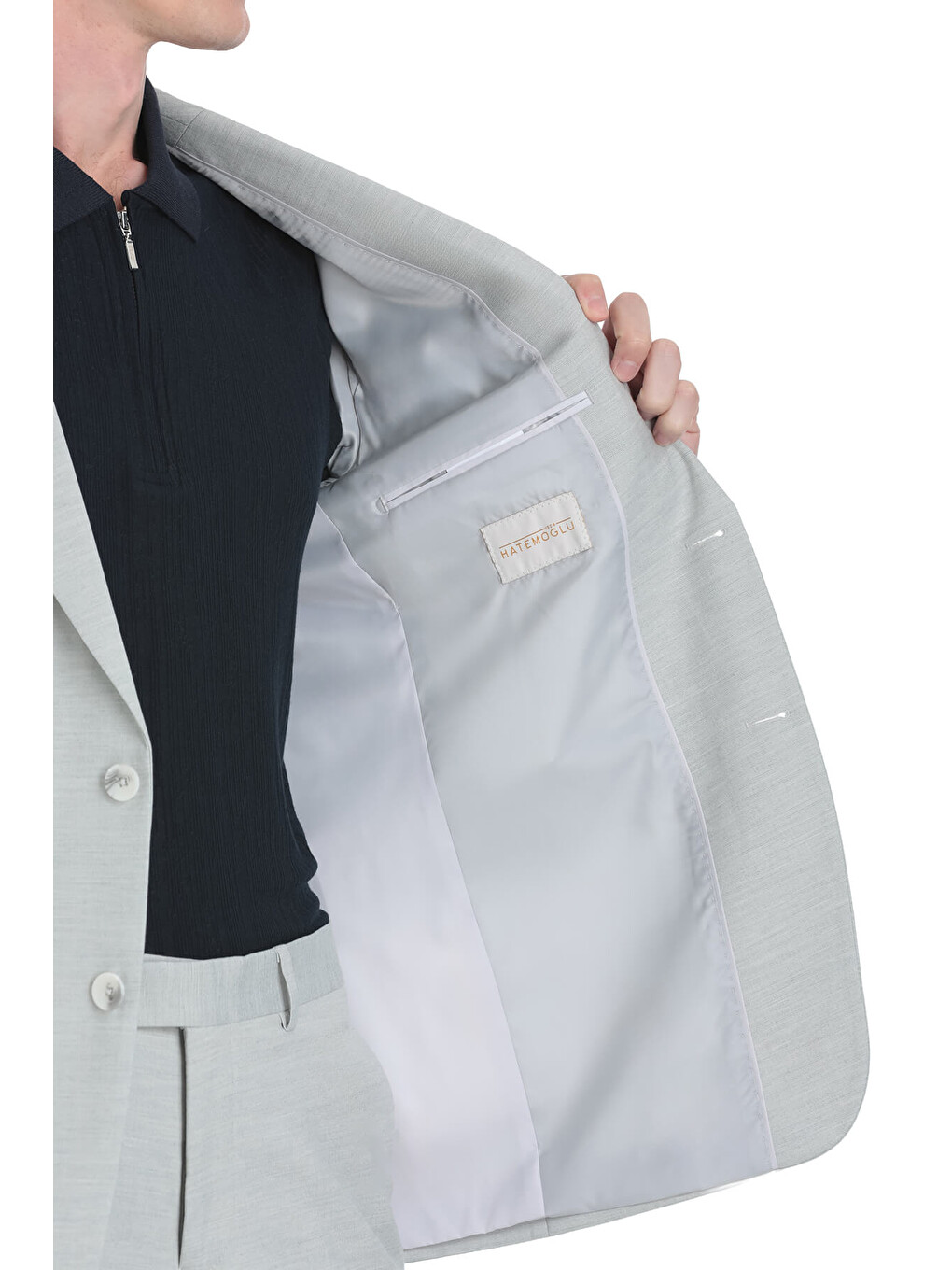 Gri Comfort Fit Mono Yaka Klasik Takım Elbise-4