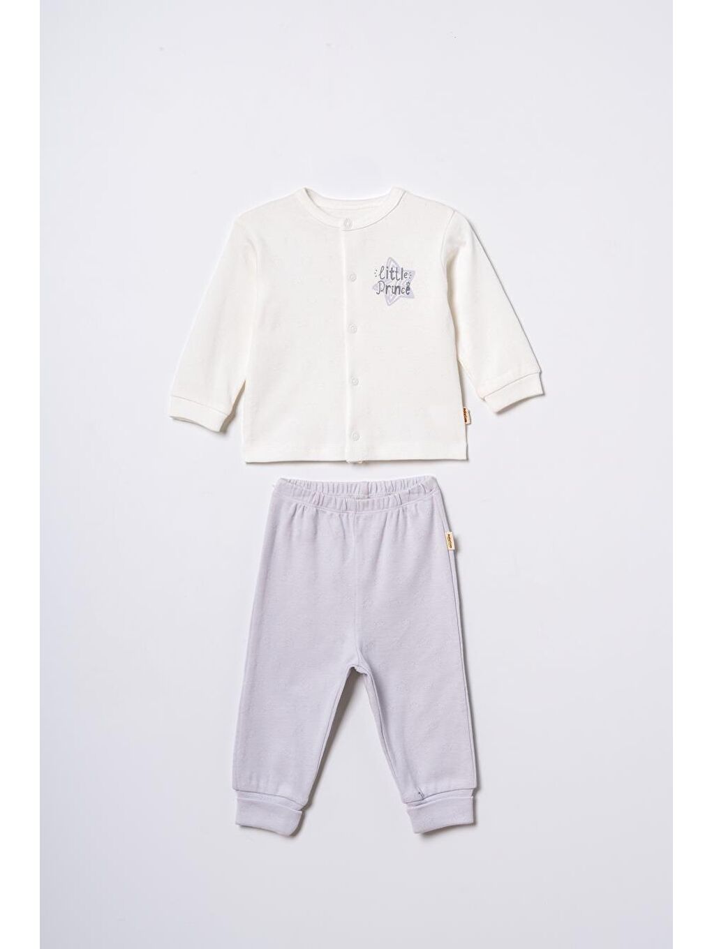 Gri Bebek Alt Üst Takım %100 Organik Pamuk , Bebek - Yenidoğan-CSYR4528-1