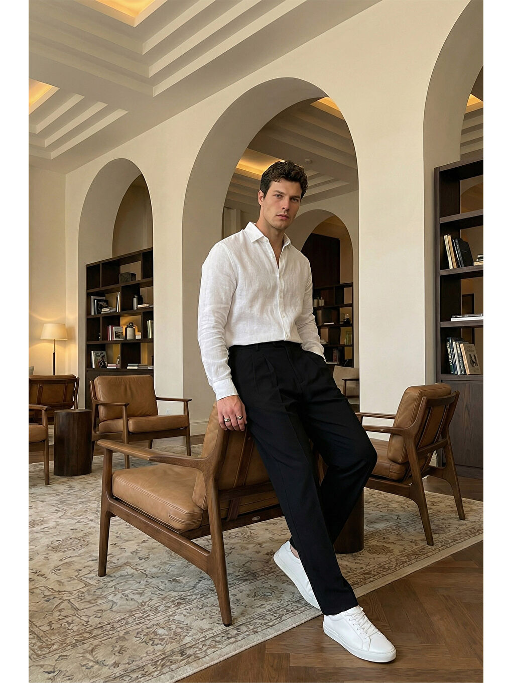 Siyah Baluga Extra Baggy Erkek Kumaş Pantolon-3