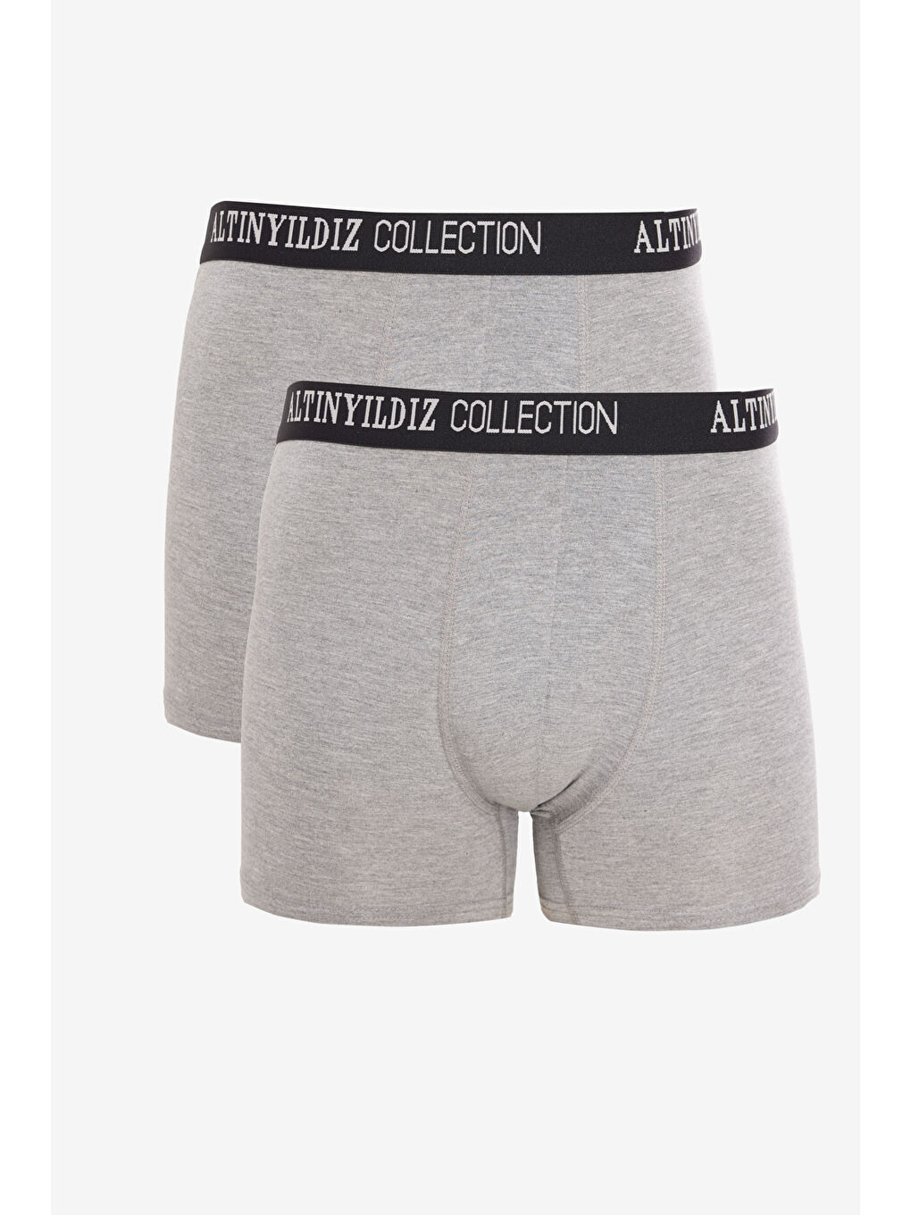 Erkek Gri Yumuşak Dokulu 2'li Paket Boxer