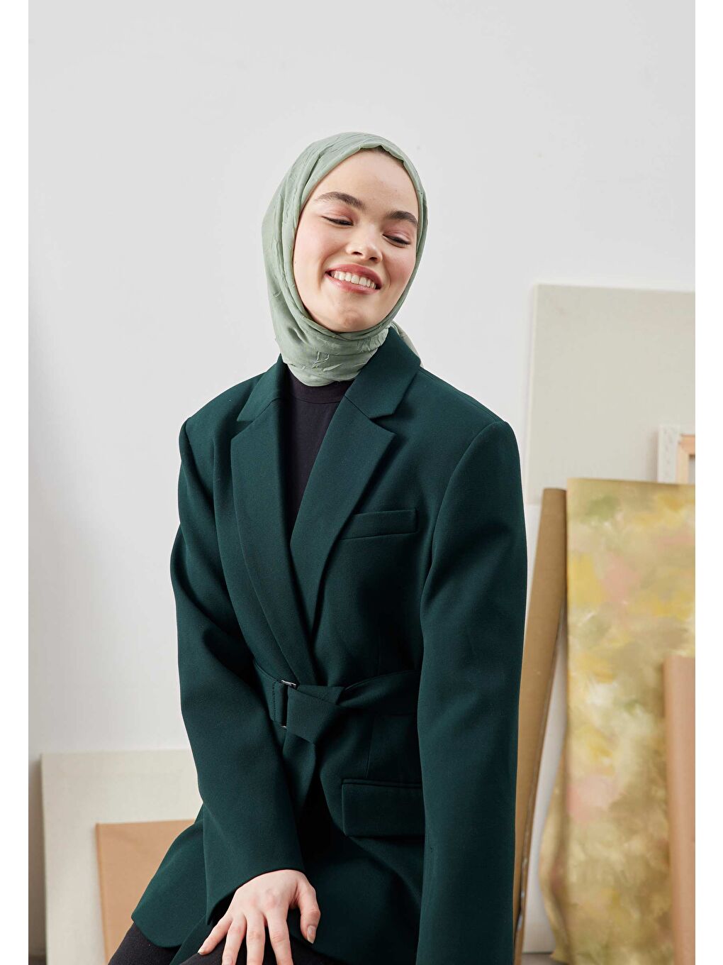 Bambu Şal Uçuk Yeşil-1