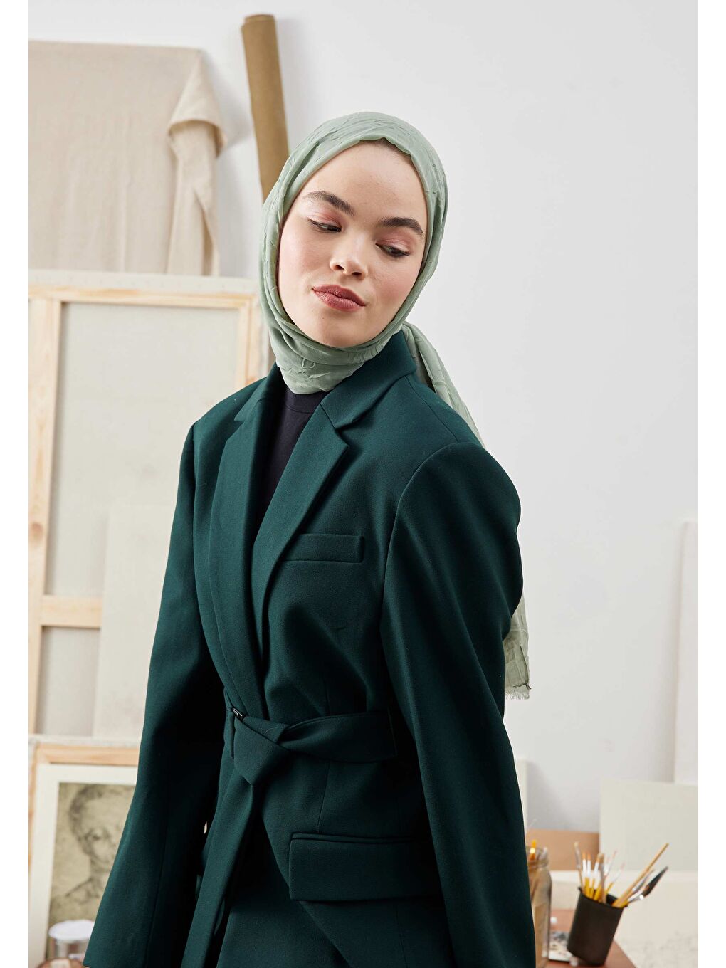 Bambu Şal Uçuk Yeşil-2