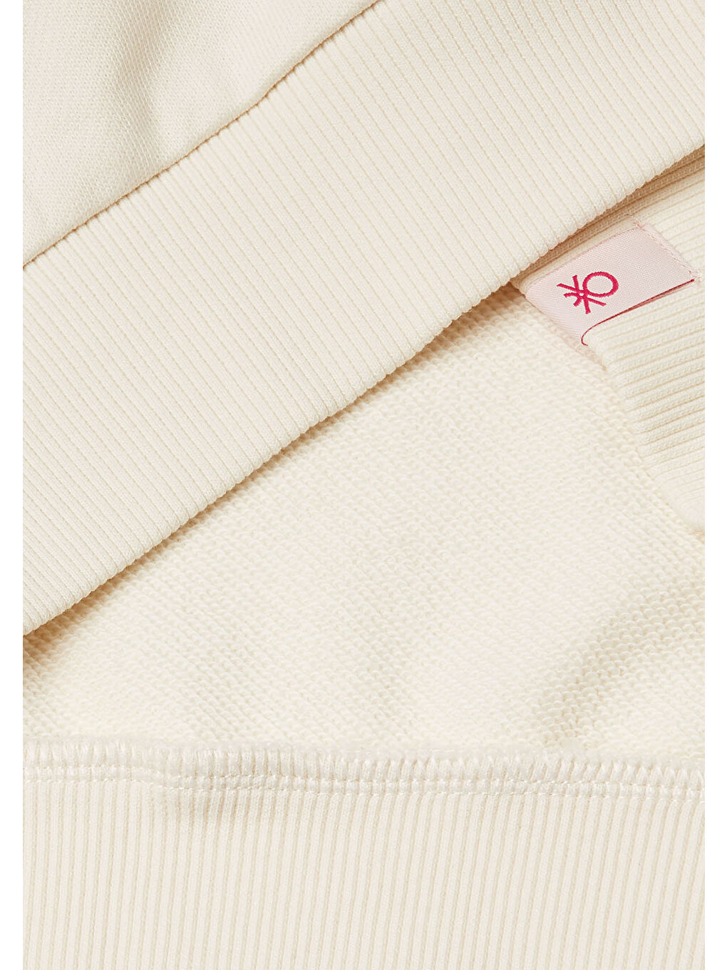 Kız Çocuk Ekru Önü Baskılı Logo Etiketli Relaxed Fit Sweatshirt-2