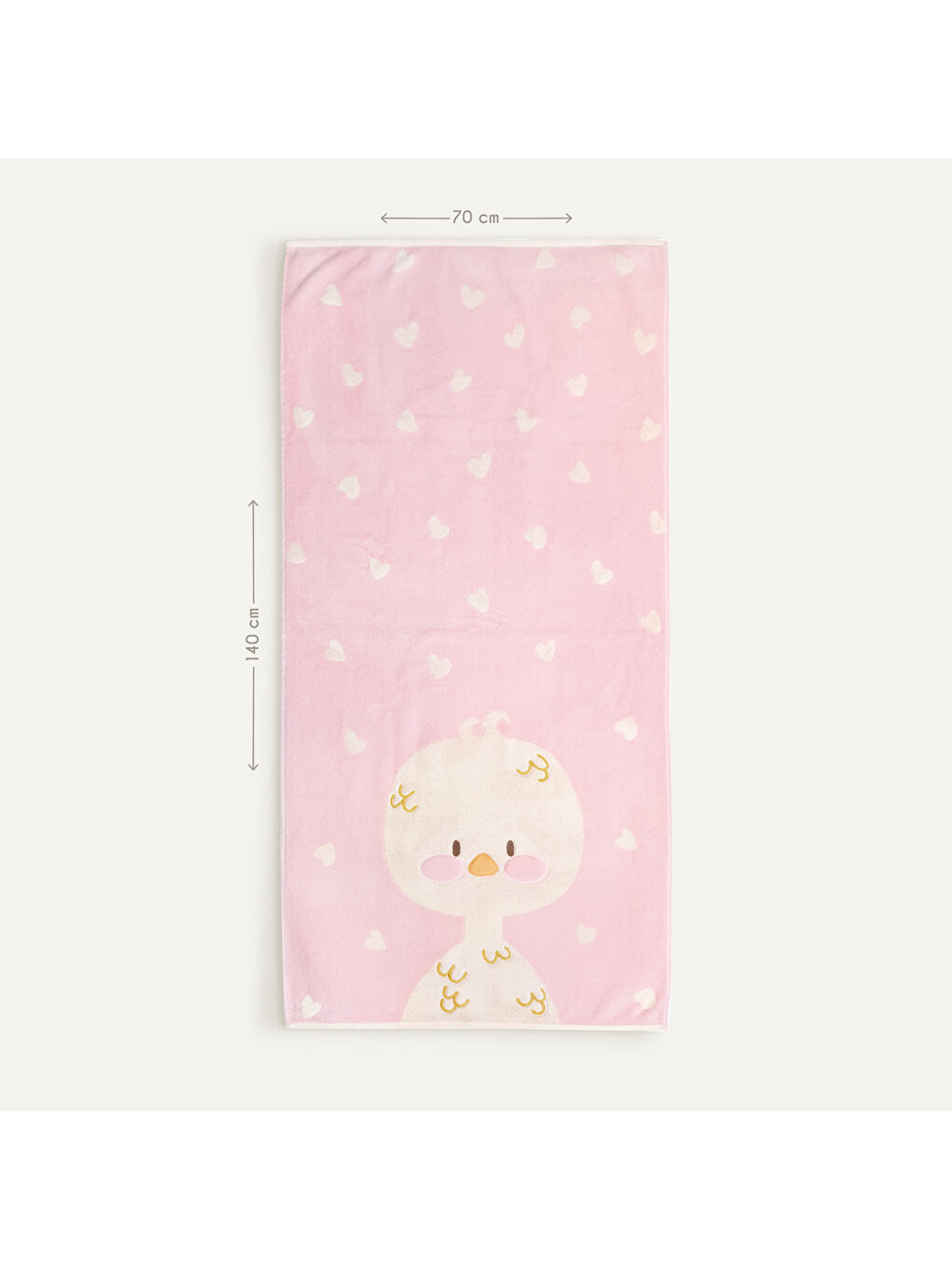 Pembe Milo %100 Organik Pamuk Velur Havlu 70 x 140 cm-2