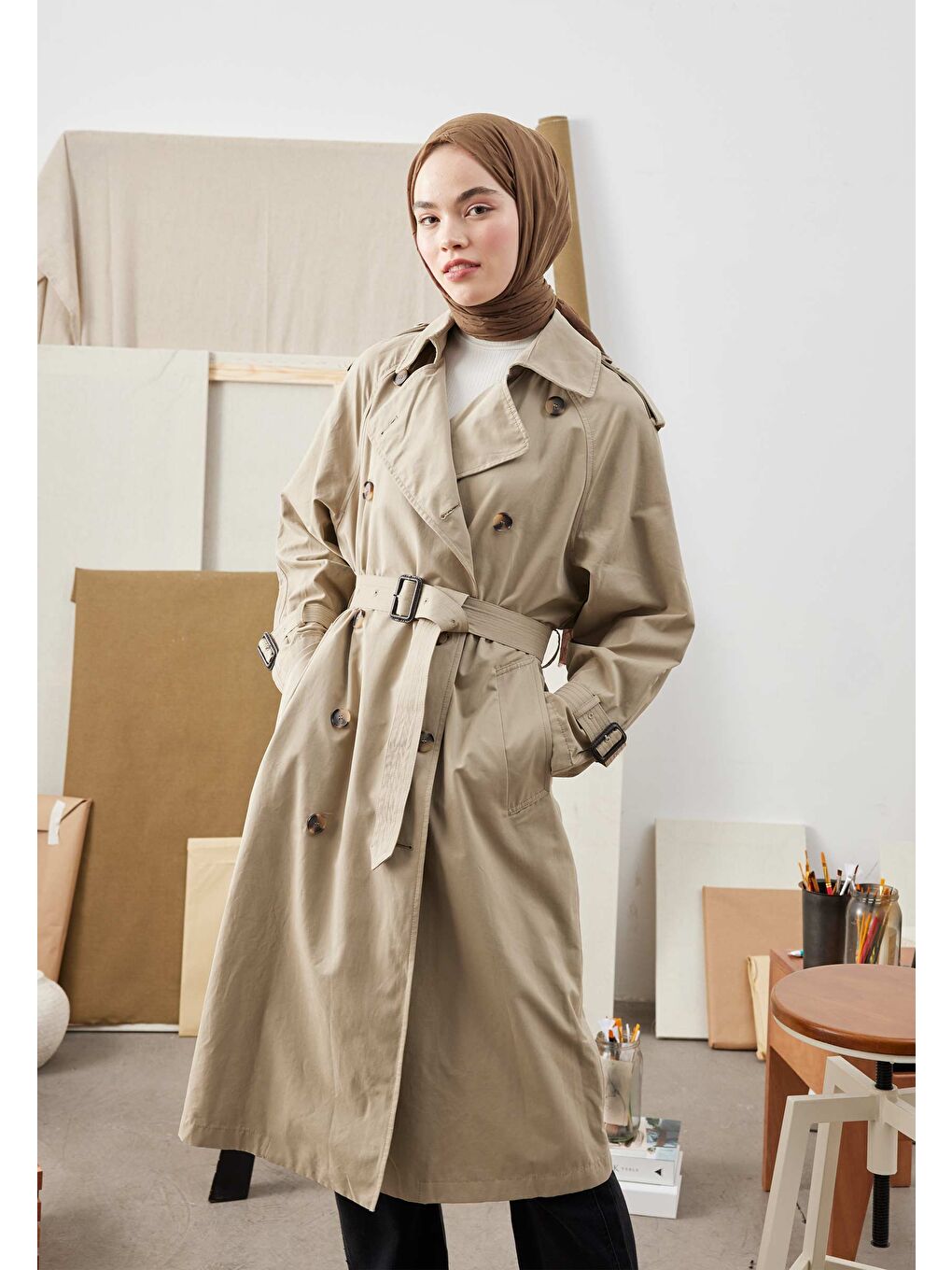 Kahverengi Bambu Şal Çikolata Kahve-1