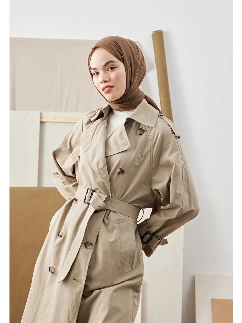 Kahverengi Bambu Şal Çikolata Kahve-2