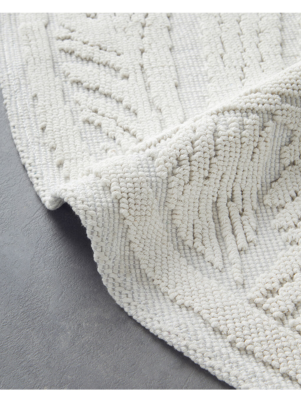 Ekru Aligne Pamuklu Bukle Bukle Kilim Krem-1