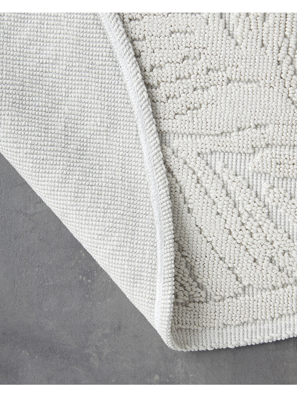 Ekru Aligne Pamuklu Bukle Bukle Kilim Krem-2