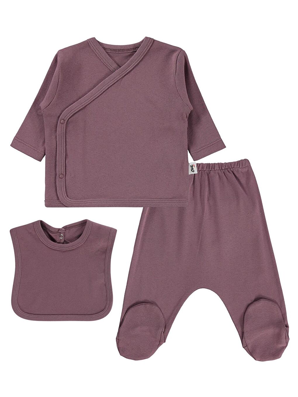 Kahverengi Baby 3'Lü Basic Zıbın Takımları - Kahve 0-1 Ay