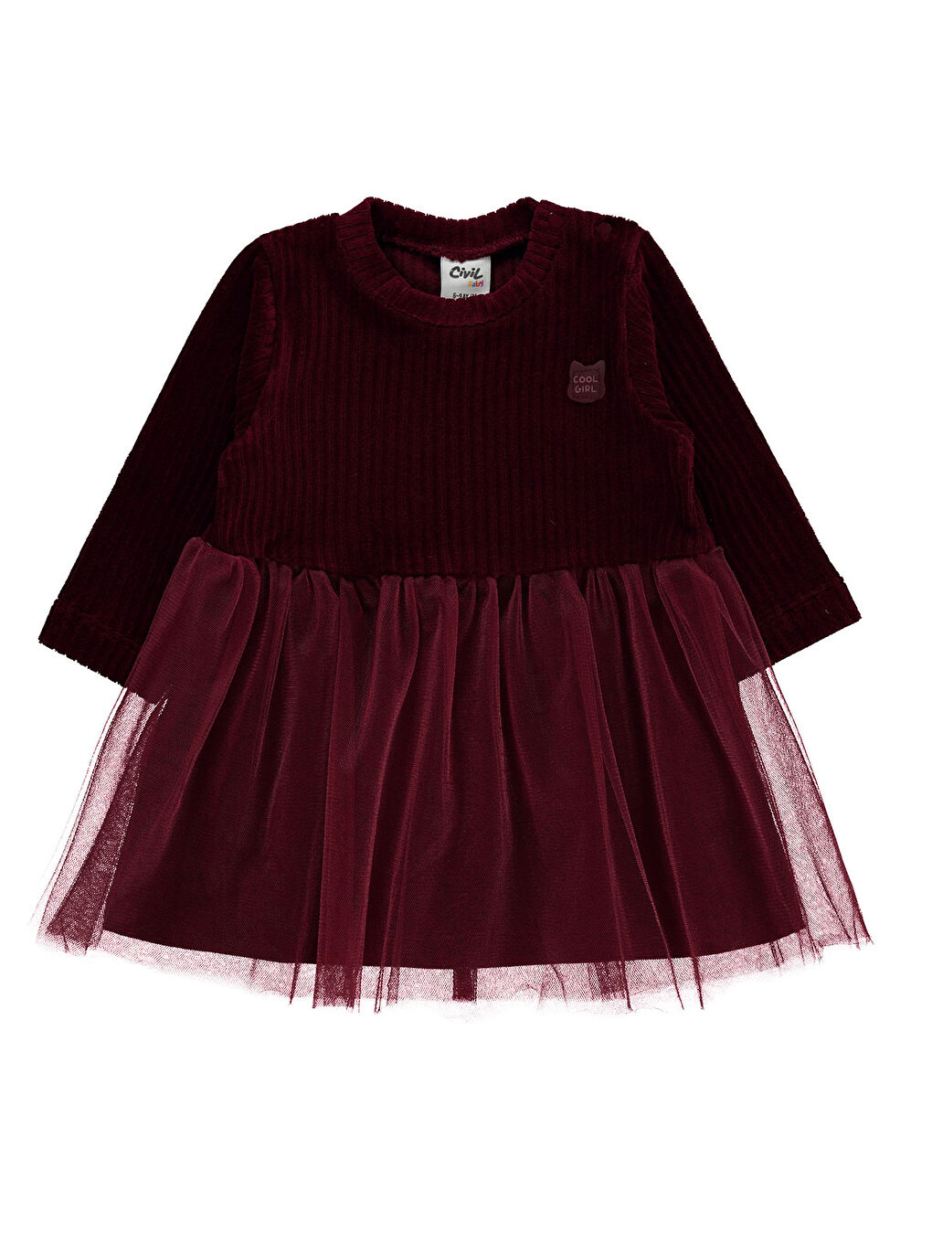 Civil Baby Kız Bebek Elbise 6-18 Ay Bordo