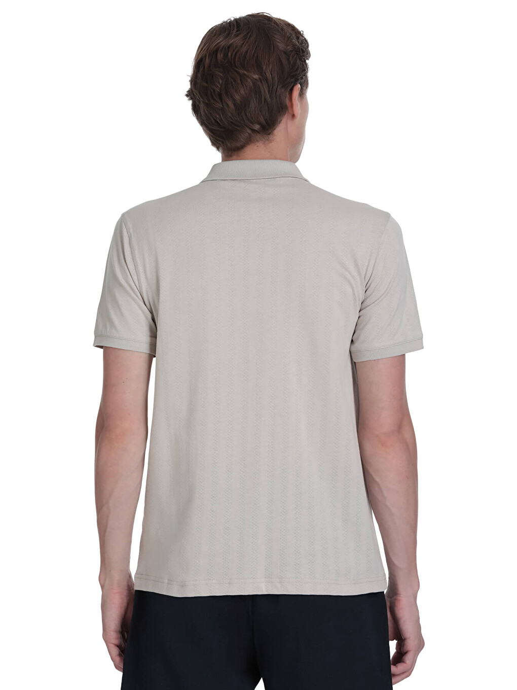 Ekru Regular Fit Apaş Yaka Pamuklu Tişört-4