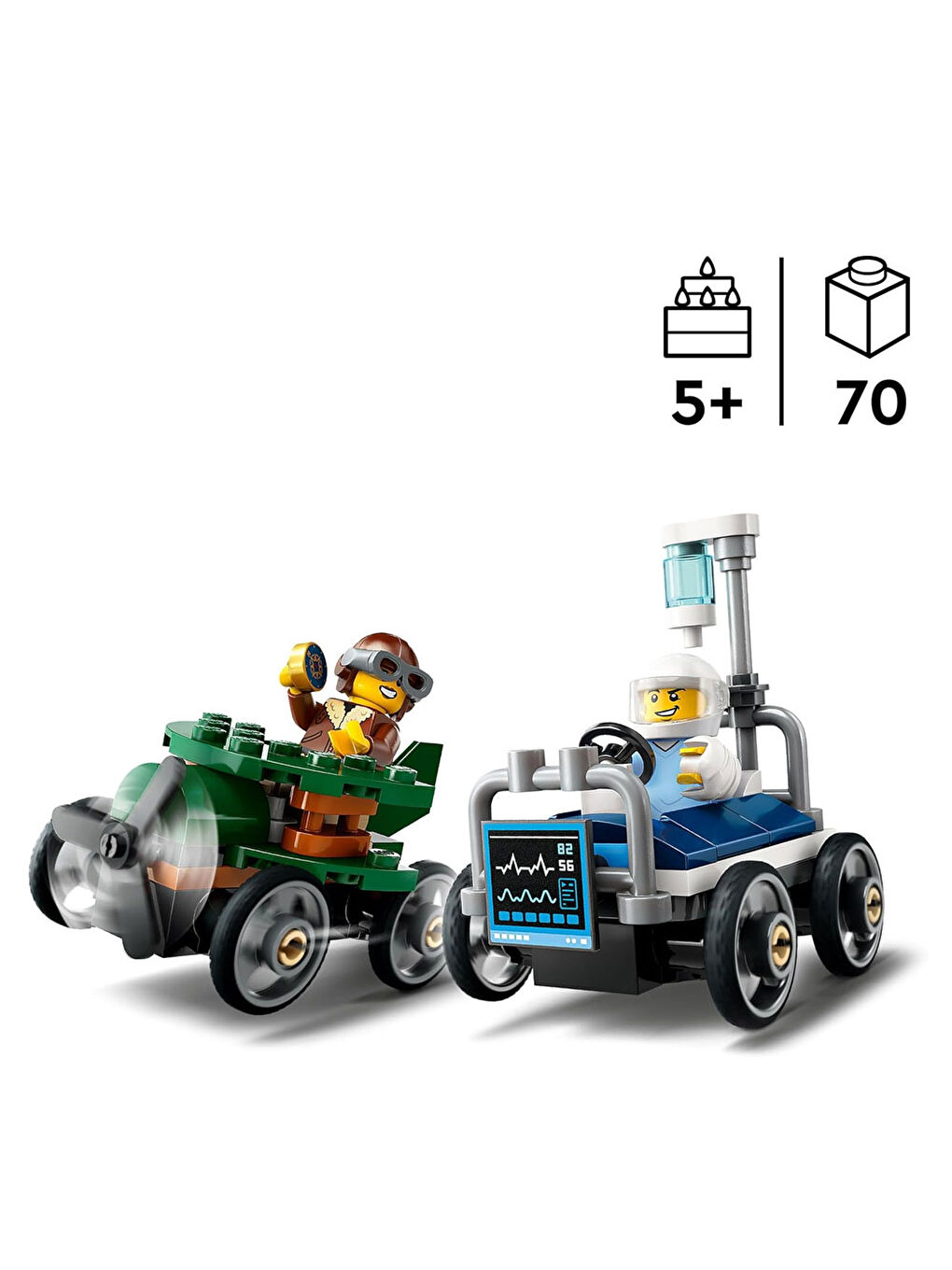 Lego City Uçak Hastane Yatağına Karşı Yarış Arabası Paketi 60459 - 1